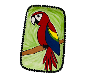 Norman Scarlet Macaw Plate