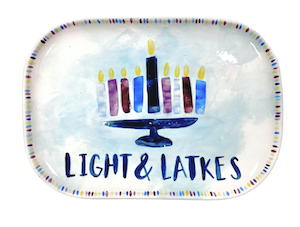 Norman Hanukkah Light & Latkes Platter